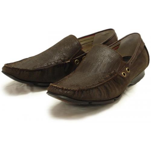 Fiesso Brown Genuine Leather Loafer Shoes FI1080